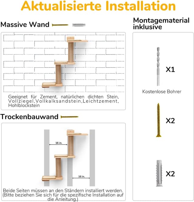 Thumbnail 5 de FUKUMARU Kletterwand Katzen 3‑in‑1 Wandregal