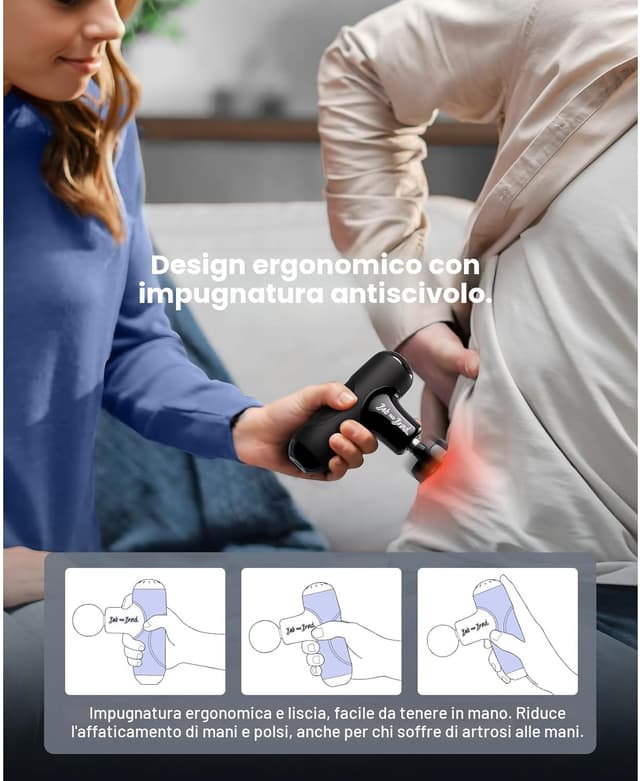 Detalle de Bob and Brad Q2 Plus pistola massaggio muscolare con calore