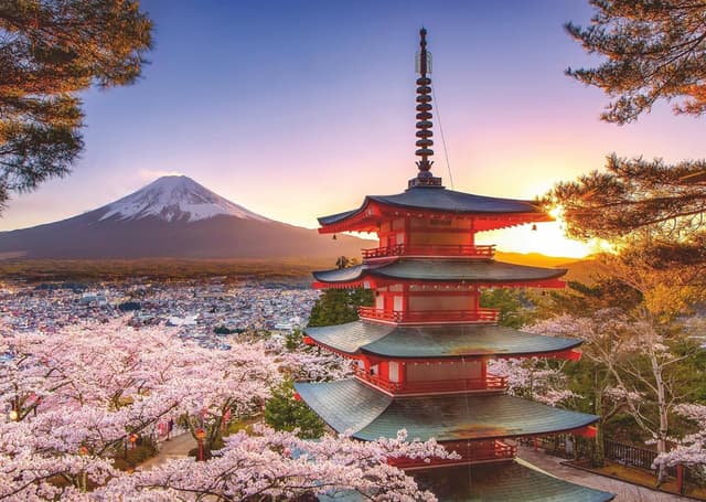 Detalle 2 de Ravensburger Puzzle 1000 pezzi Ciliegi in fiore e Monte Fuji 🧩