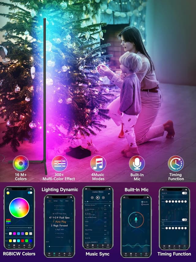 Detalle 2 de GIPOYENT Corner Floor Light RGB LED