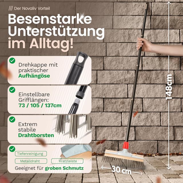 Detalle 2 de Novaliv Drahtbesen mit Stiel 30 cm