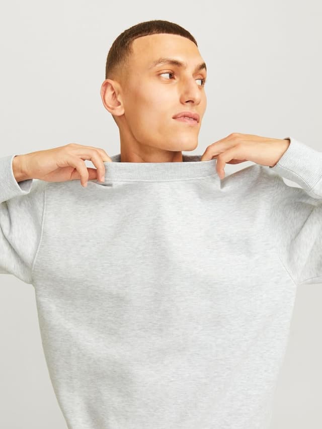 Detalle 2 de JACK & JONES Jjecharge sudadera con cuello redondo NOOS para hombre, blanco (talla S)