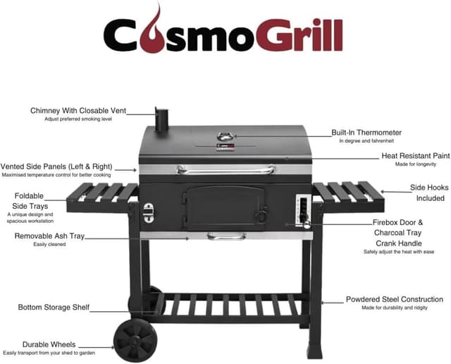 Thumbnail 6 de CosmoGrill Outdoor XXL Smoker BBQ 600D Cover