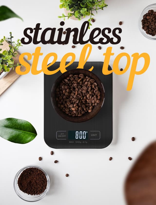 Detalle 2 de Ulixii 11 lb Digital Kitchen Scale with Tare, Touch Buttons and Backlit LCD (5 units)