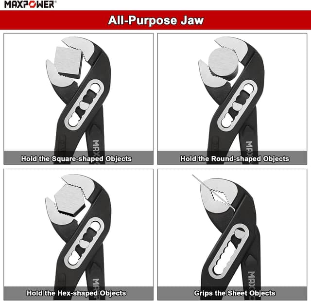 Detalle de MAXPOWER 250mm Water Pump Plier (10in) Quick Change Adjustable Multigrip Groove Joint