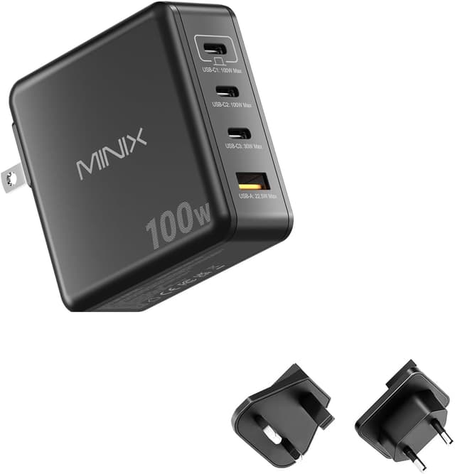 Detalle de MINIX 100W 4-Port USB-C USB-A Foldable Fast Charger with PPS (Max 100W) for MacBook, iPad and iPhones