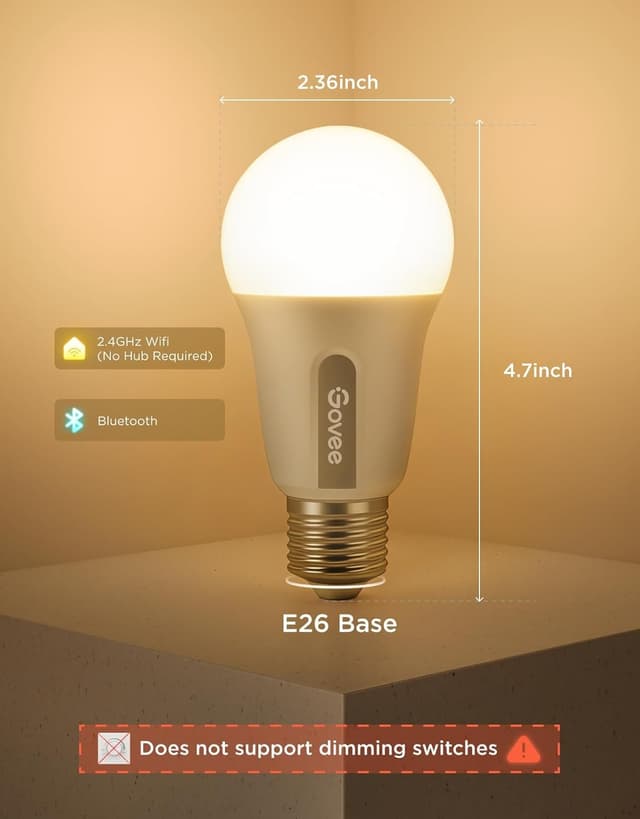 Thumbnail 6 de Govee A19 Smart Light Bulbs 800 Lumens 🎚