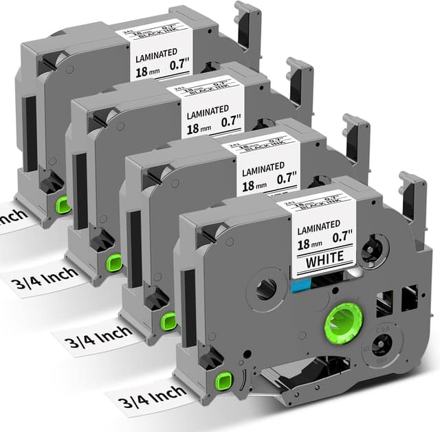 Detalle de Oozmas TZe-241 18mm label tape 4 pack