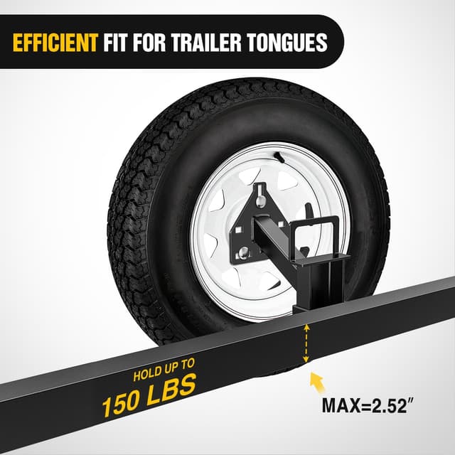 Detalle de Nilight Spare Tire Carrier Mount Stake Pocket Bracket (150 Lbs) for 4/5/6-Lug Trailer Wheels