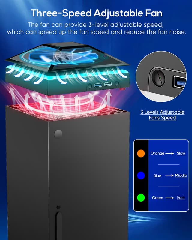 Detalle 2 de Xbox Series X Cooling Fan with RGB, 3 Speeds