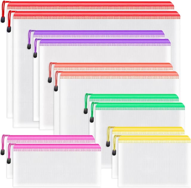 Detalle de Plastic Wallets Folders 12pcs multi-size document bags