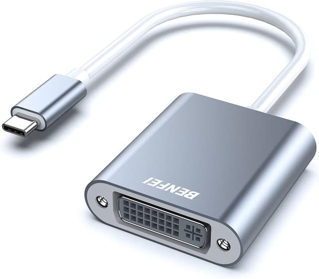 Detalle de BENFEI adaptateur USB-C vers DVI (Type-C vers DVI) compatible Thunderbolt 3/4, gris – 2 pièces