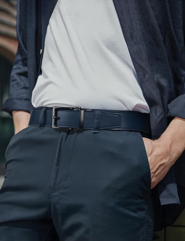 Detalle 2 de JUKMO 1.5" (38mm) Leather Ratchet Belt for Men in Gift Box