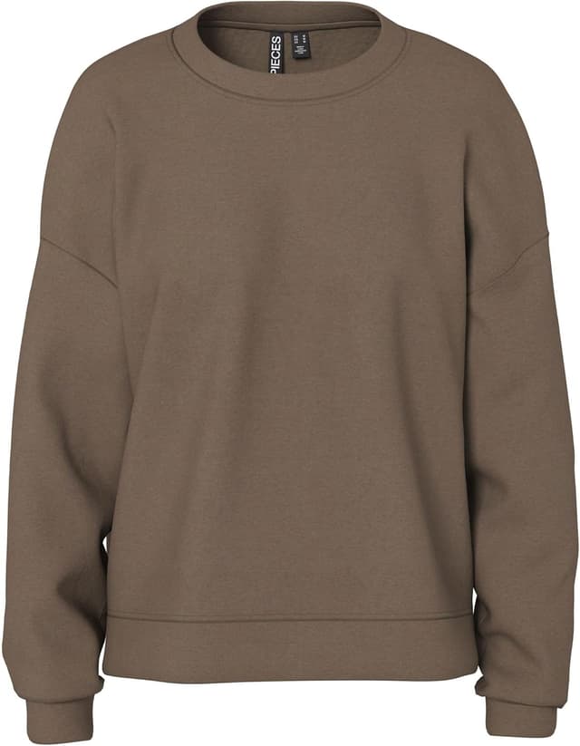 Detalle de PIECES Sweatshirt PCCHILLI: felpa oversize girocollo in cotone e poliestere riciclato