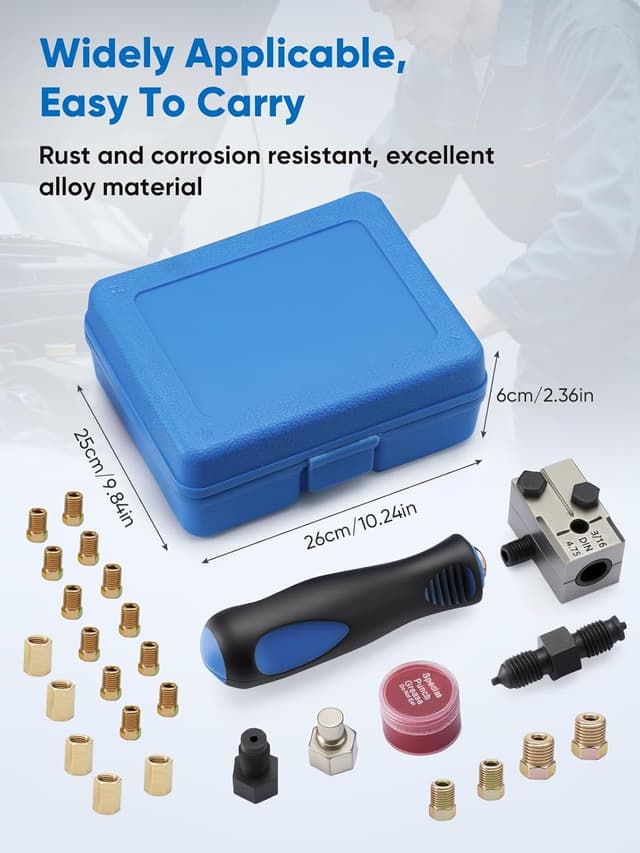 Thumbnail 6 de Wvoillty kit outil double sertissage pour conduites de frein DIN Ø 4,75 mm (3/16")