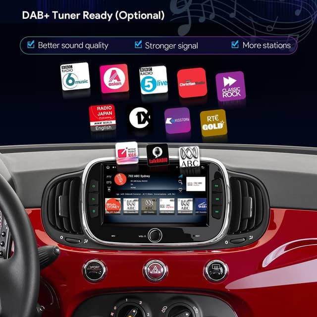 Thumbnail 6 de XTRONS 7-inch car stereo for Fiat/Abarth 500 (2016–2020), Octa‑Core 4GB+128GB with GPS, CarPlay/Android Auto and 4G LTE