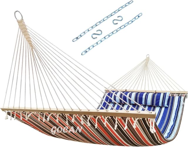 Detalle de GOCAN Doppelhängematte 220 x 140 cm für Innenhof