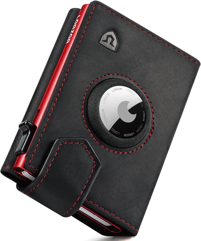 Detalle de LORZOR Airtag Wallet Slim Rot 10 Karten