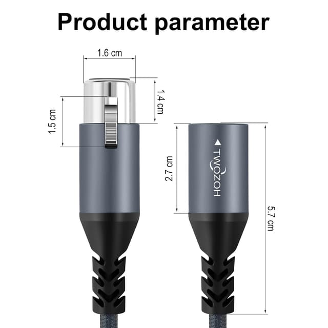 Detalle 2 de Twozoh XLR Kabel 15 m für symmetrischen HiFi Sound