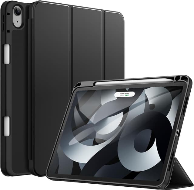 Detalle de JETech Hülle für iPad Air 11 Zoll mit Stifthalter (weiches TPU, Auto Wachen/Schlafen) – Schwarz