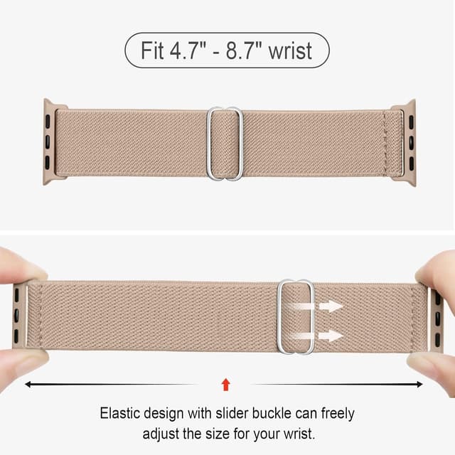 Detalle 2 de Raradev water-resistant elastic band for Apple Watch (stretch solo loop, 38–49mm)