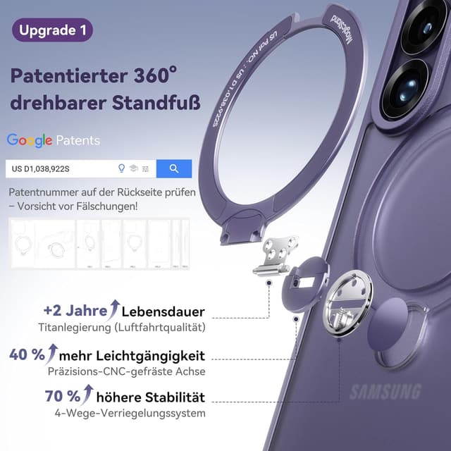 Detalle 1 de CASEKOO S26 Ultra Hülle violett 360° MagSafe