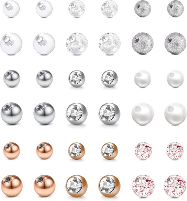 Imagen de incaton 14G 16G Navel Ball Replacement 3mm 5mm 💍 en OfertitasTOP