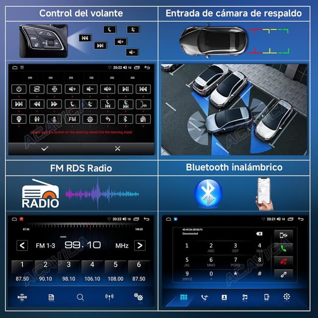 Thumbnail 6 de ACAVICA Autoradio 2 DIN da 9" Android 14 con Wireless CarPlay/Android Auto e comandi volante (per VW/Skoda/Seat)