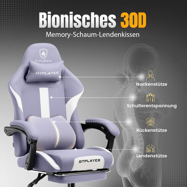 Detalle 1 de GTPLAYER sedia da gaming ergonomica, 150 kg