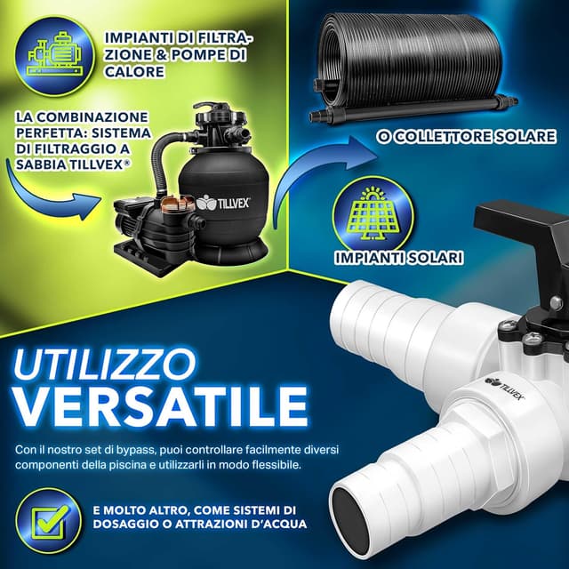 Thumbnail 5 de tillvex® Bypass Set piscina 12 pezzi Ø 32/38 mm