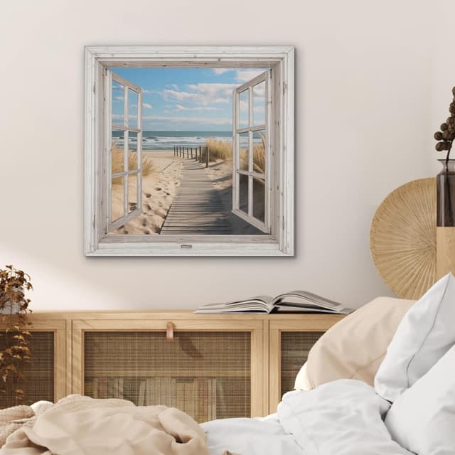 Detalle 2 de Décoration murale en feutre MuchoWow 60x60 cm – Océan, côte, vue mer