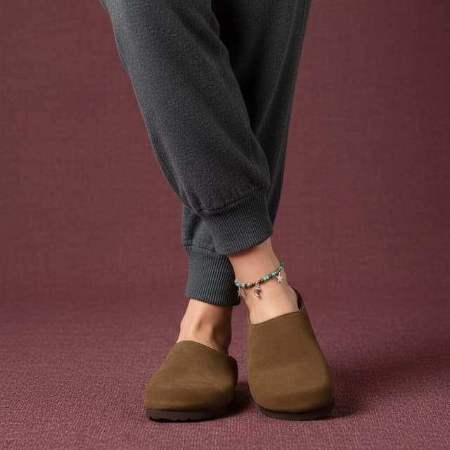 Detalle 2 de CUSHIONAIRE Lute Genuine Suede Leather Clogs for Women 👡