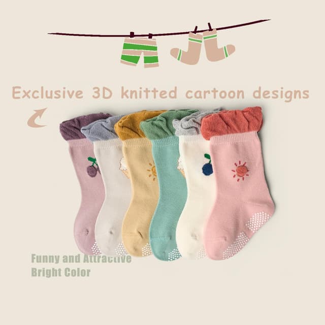 Detalle 2 de Stoppersocken für Babys Baumwolle, 6 Paar