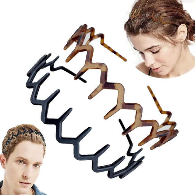 Thumbnail 6 de Vrose Flosi Fashion Wide Zig Zag Headbands (Plastic Wavy Tooth Comb) for Women and Men