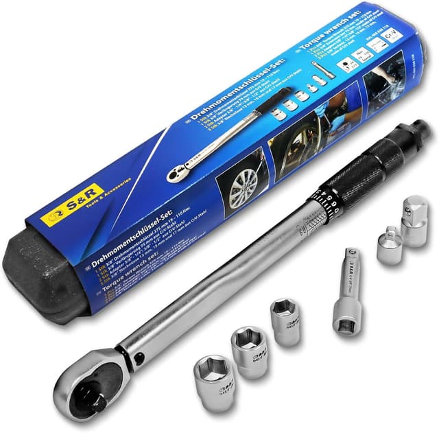 Thumbnail 6 de S&R Kreuz-Drehmomentschlüssel-Set 1/2 Zoll (70–170 Nm) mit 3 Stecknüssen 17/19/21 mm im Koffer