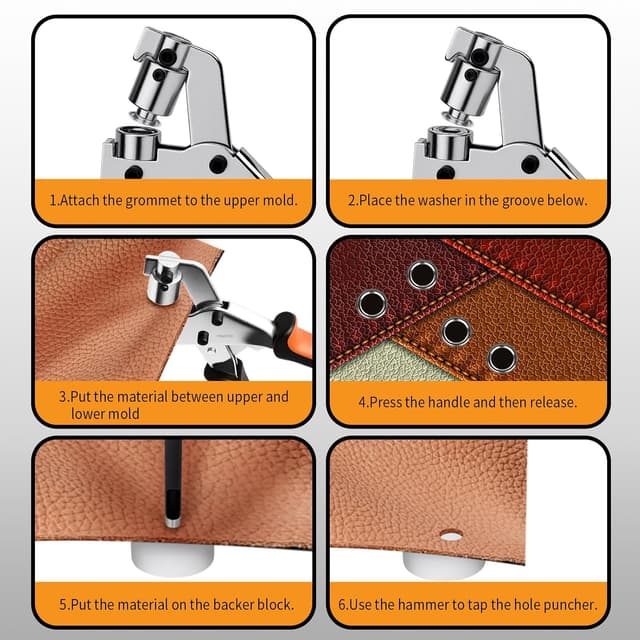 Detalle de TOWOT eyelet punch kit 500 pcs 10mm