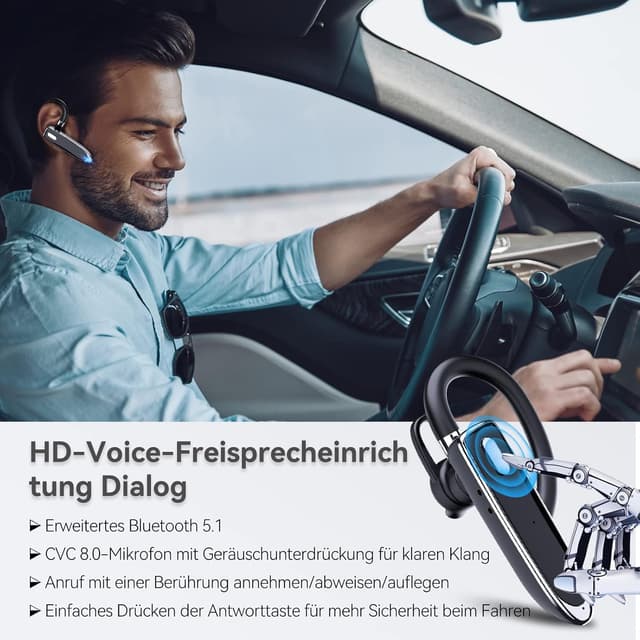 Detalle 2 de EUQQ V5.3 Bluetooth single wireless headset