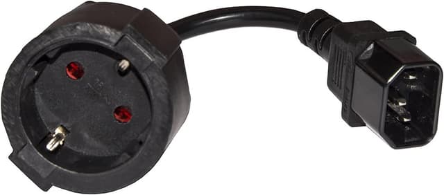 Detalle 2 de Câble adaptateur alimentation Schuko (femelle) vers IEC C14 (mâle) H05VV-F, 50 cm