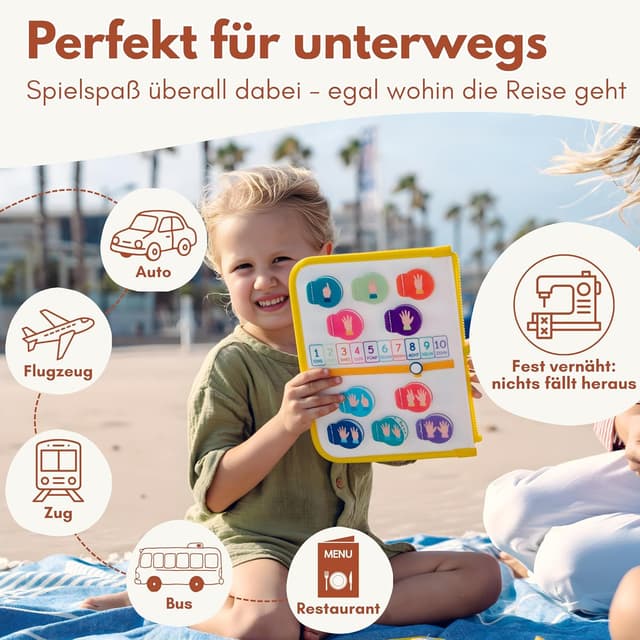 Detalle de Lions Collection Montessori Busy Board (Deutsch) ab 3 Jahren – Busy Book & Activity Board für Reisen