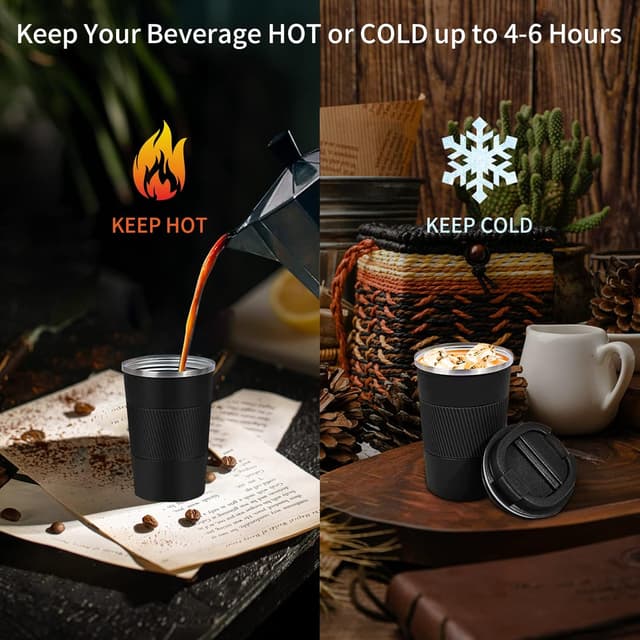 Detalle 2 de YINBAOGE Insulated Travel Coffee Mug 12 oz