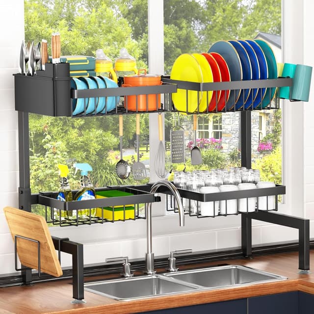 Thumbnail 3 de YKLSLH Over-the-Sink Dish Drying Rack 24.8–35.4" 🧽
