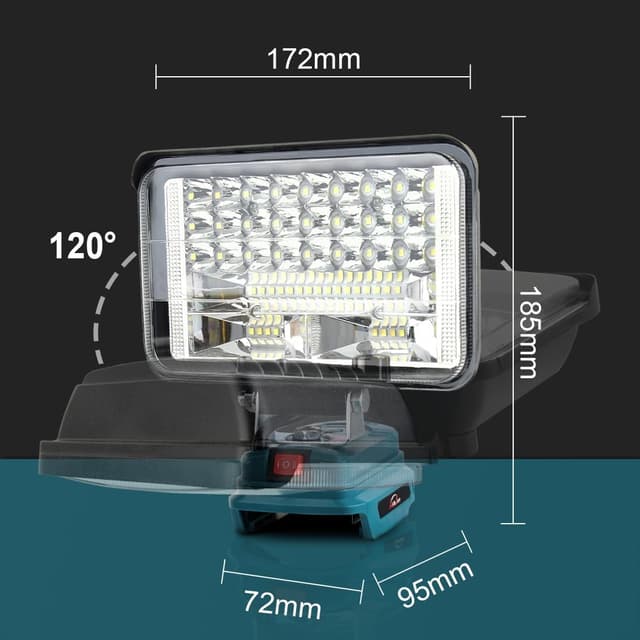 Detalle 2 de AUTOJARE 5 Zoll Akku-LED-Lampe für Makita 18V