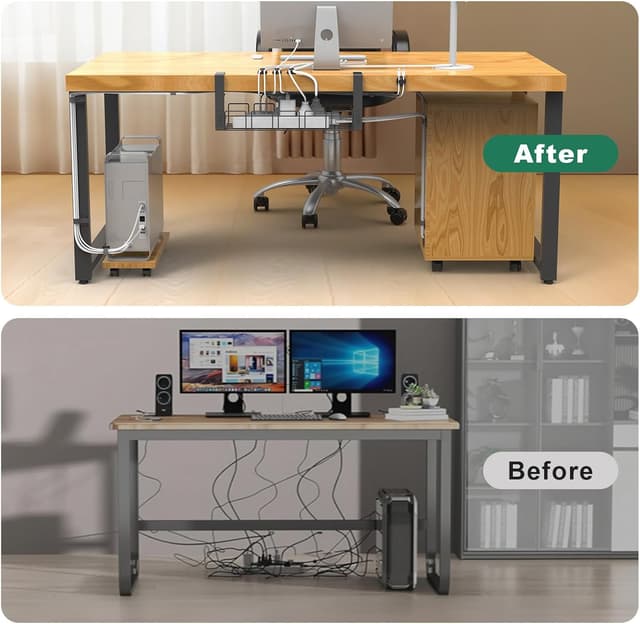 Thumbnail 4 de Kabelkanal Schreibtisch klemmbar ohne Bohren