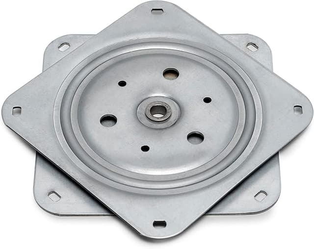 Detalle de Emuca base giratoria 360° acero cincado para TV/monitor 🔄