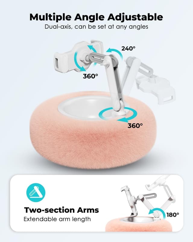 Detalle 2 de Viozon Tablet Stand with Pillow (360° adjustable phone holder) in Pink