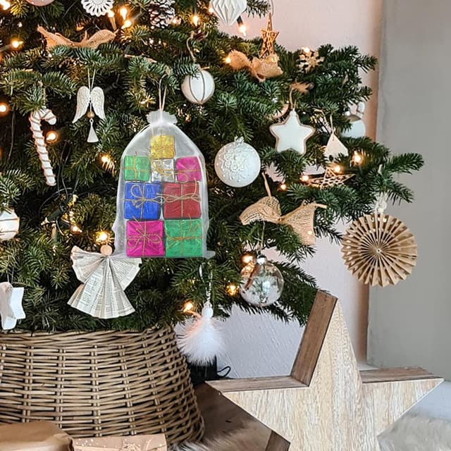 Detalle de G2PLUS Weiß Organzasäckchen Groß 20x30 cm (50 Stück) mit Kordelzug – Geschenkbeutel für Hochzeit & Lavendel