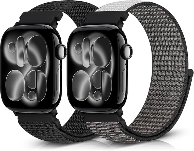 Detalle de Runostrich Nylon Sport Strap (Solo Loop) for Apple Watch 49mm–38mm – Adjustable 2 Pack