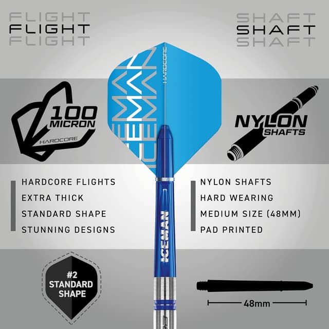 Detalle de Red Dragon Gerwyn Price Iceman Challenger Professional Tungsten Darts set (23g) with flights & stems