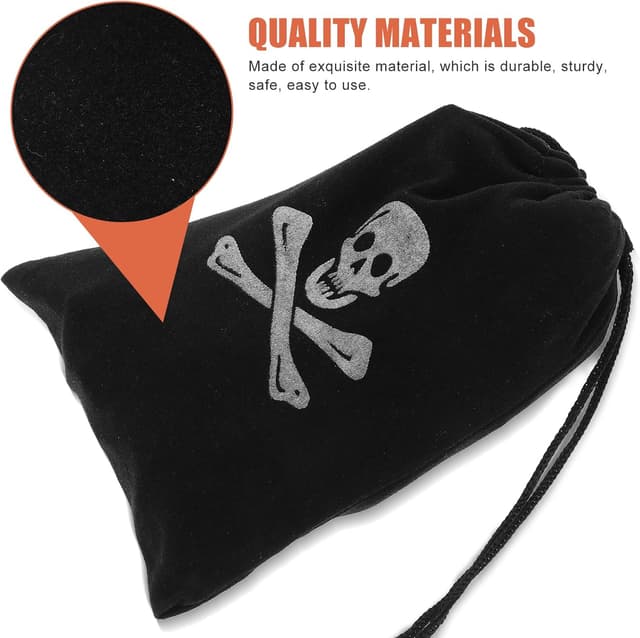 Detalle de Milisten 10Pcs Halloween Pirate Skull Drawstring Candy Bags (Party Favour Pouches)