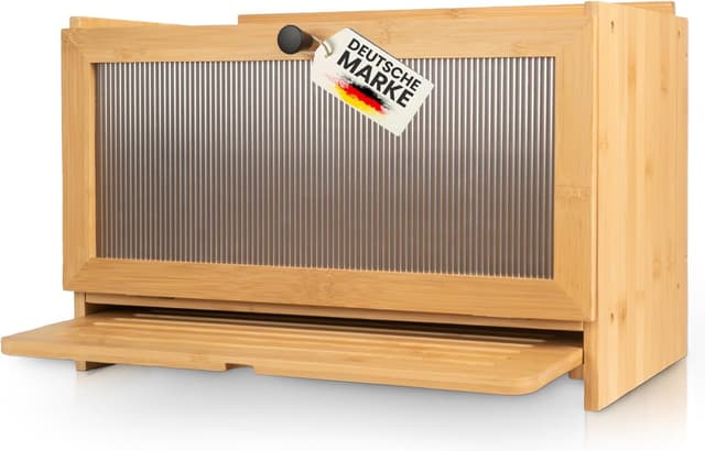 Detalle de AH Bambus Brotkasten mit Schneidebrett